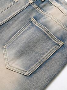 Heren Gescheurde Gerafeld Bleekmiddel Denim shorts
