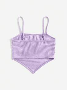 SHEIN 青少年女孩不對稱下擺吊帶上衣 - 紫丁香色 - 查看 2