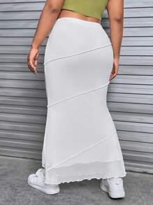 SHEIN EZwear Hơn Váy nàng tiên cá - trắng - Xem 2