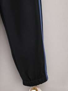 SHEIN 男小童鹿角圖案拼接側邊接縫T恤和運動褲 - 彩色 - 查看 3