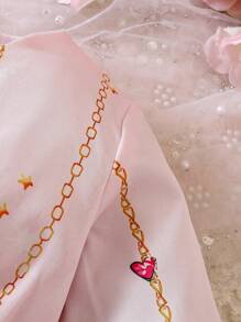 Bébé Fille Robe Château Imprimé À Manche Évasée