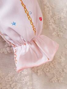 Bébé Fille Robe Château Imprimé À Manche Évasée