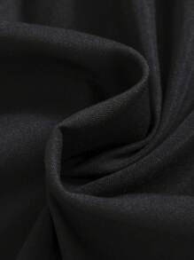 SHEIN Falda A-Line de doble botonadura y unicolor tejido para niña joven con adorno de lazo decorativo - Negro - Ver 5