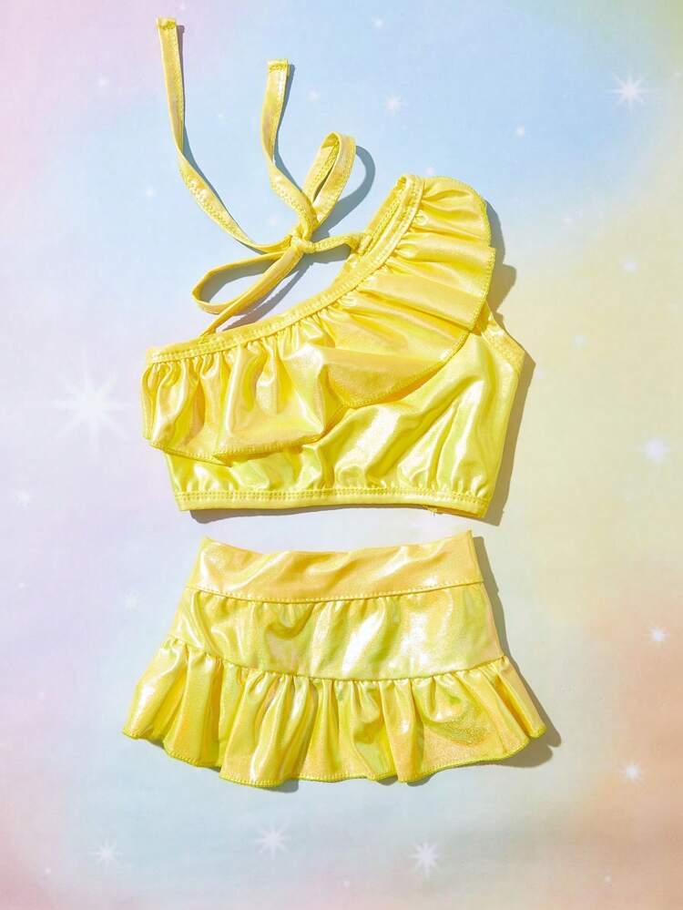 1pc Solid Color Ruffle Detail Pet Skirt