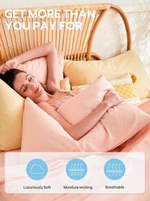 ChillTech 超冷纖維精品3件入被套，高Qmax吸濕透氣吸汗被套*1 枕套*2 - 粉色 - 查看 4