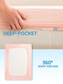 ChillTech 3pcs Boutique Fitted Sheet Set, Supersoft, Moisture-absorbing & Lightweight, Fitted sheet*1, Pillowcase*2 - Baby Pink - View 12