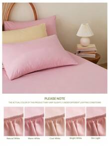 ChillTech 3pcs bamboo fiber antibacterial and breathable fitted sheet set, fitted sheet*1, pillowcase*2 - Pink - View 12