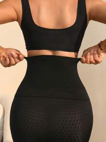 SHEIN 素色拉鏈開襟腰封 - 黑色 - 查看 2