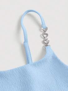 SHEIN MOD Solid Chain Detail Cami Top - Baby Blue - View 3