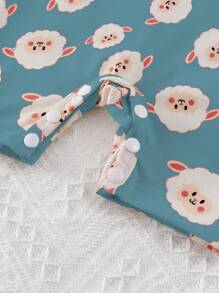 SHEIN Đứa bé trai 3pcs Đồ họa Hoạt hình Áo liền quần - Nhiều màu - Xem 5