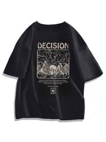 Áo thun nam Slogan Giải trí - màu đen - Xem 1