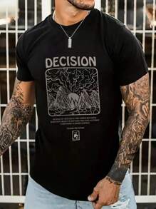 Áo thun nam Slogan Giải trí - màu đen - Xem 5