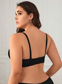 Talla grande Sujetador ribete con encaje con aro - Negro - Ver 2