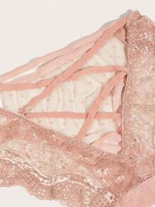 3入組交叉花邊褲式女用內衣褲 - 彩色 - 查看 4