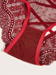 3入組交叉花邊褲式女用內衣褲 - 彩色 - 查看 5