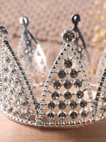 女嬰水鑽皇冠拍攝套裝 - 銀色 - 查看 6