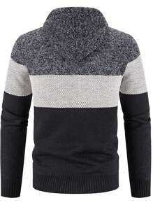 Áo khoác cardigan nam may liền, có khóa kéo và dây rút, có mũ trùm đầu, kháng khuẩn, thoáng khí. - Màu xanh hải quân - Xem 2