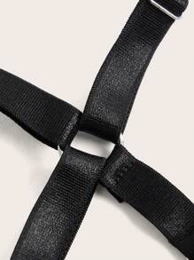 ROMWE Grunge Punk Trang trí chuỗi Vòng liên Dây đeo cơ thể - màu đen - Xem 5