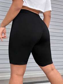 SHEIN EZwear Hơn In Gấu Quần short đi xe - màu đen - Xem 2
