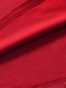 Manfinity Homme Men Playing Card Print Striped Trim Polo Shirt - Burgundy - View 6