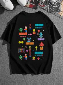 Manfinity VCAY Men Plus Cartoon Graphic Tee - Black - View 1