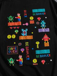 Manfinity VCAY Men Plus Cartoon Graphic Tee - Black - View 3