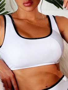 Contrast Binding Bikini Set - White - View 3