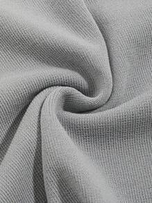 DAZY 素色圓領針織上衣 - 淺灰色 - 查看 5