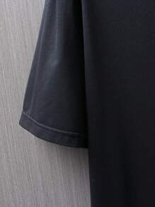 Manfinity LEGND Men Bear & Letter Graphic Tee, Graphic Tees Men Streetwear, Black Graphic Tee, Streetwear Graphic Tee - Black - View 7