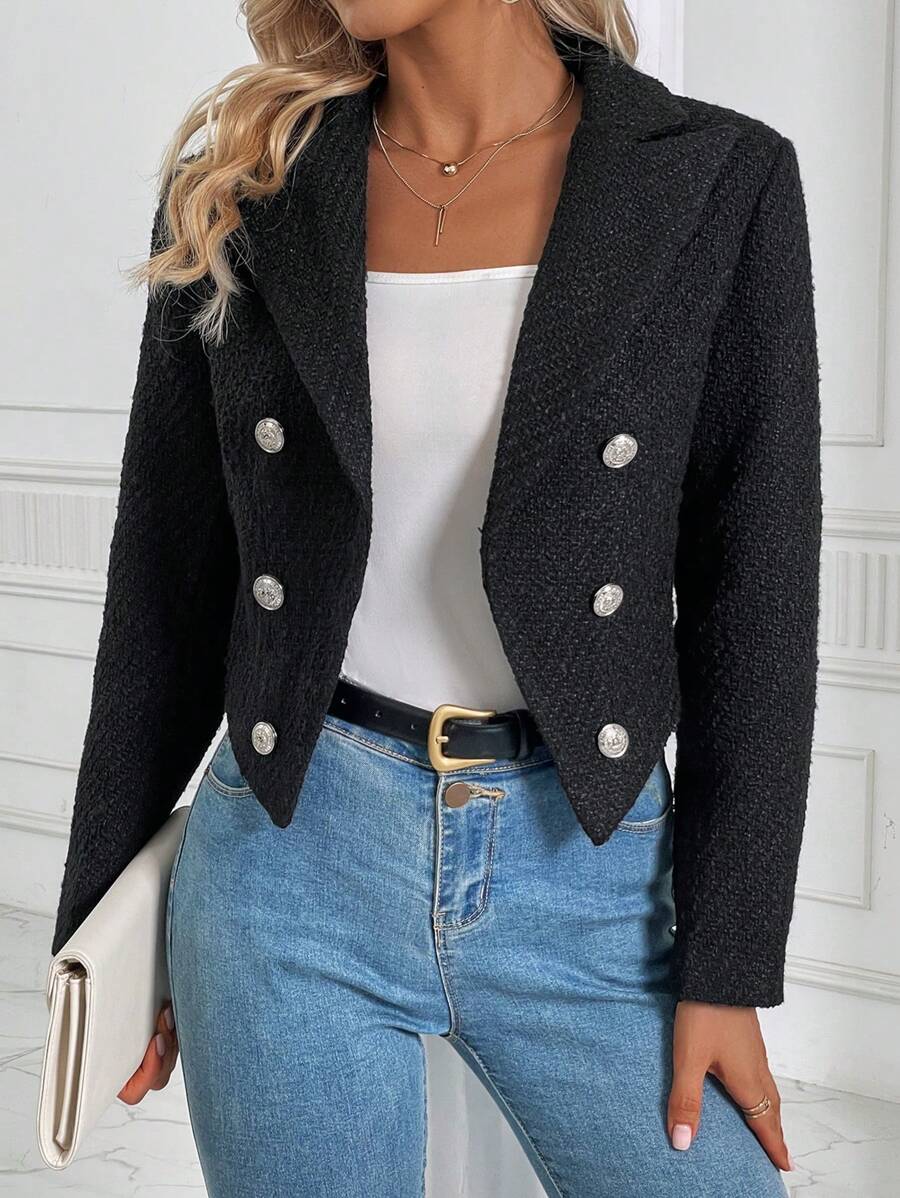 SHEIN Clasi 雙排釦短版西裝