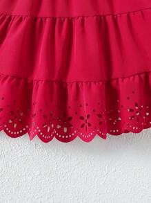 Elladie kids 女小童鏤空荷葉邊多層下擺洋裝