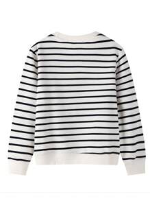 女小童條紋圖案&卡通圖案運動衫 - 彩色 - 查看 2