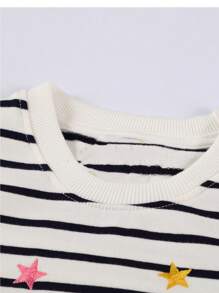 女小童條紋圖案&卡通圖案運動衫 - 彩色 - 查看 4