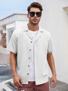 Manfinity Nam Chất rắn Cổ áo Áo sơ mi Without Tee - trắng - Xem 1