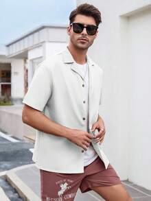 Manfinity Nam Chất rắn Cổ áo Áo sơ mi Without Tee - trắng - Xem 6