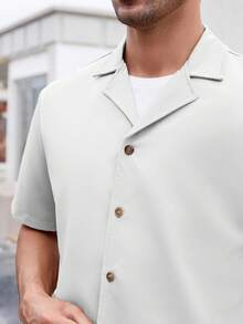 Manfinity Nam Chất rắn Cổ áo Áo sơ mi Without Tee - trắng - Xem 7