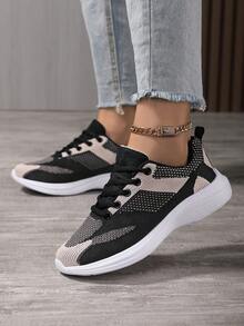 女性拼色繫帶運動鞋 - 彩色 - 查看 2