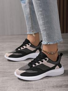 女性拼色繫帶運動鞋 - 彩色 - 查看 3