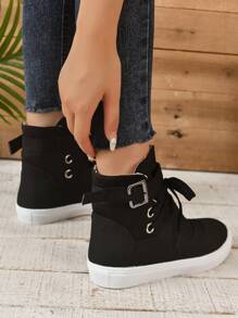 de mujeres deportivo Botas de moda con grande Decoración - Negro - Ver 4