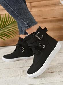 de mujeres deportivo Botas de moda con grande Decoración - Negro - Ver 5