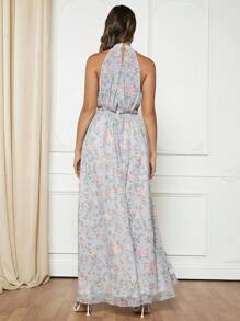 SHEIN Belle Floral Print Keyhole Back Dress - Multicolor - View 2