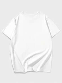 ROMWE MEN Street Life Men Cartoon Graphic Tee, School - White - View 2