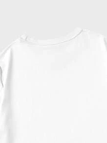 ROMWE MEN Street Life Men Cartoon Graphic Tee, School - White - View 6