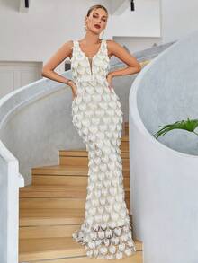 Nàng tiên cá Hem Ăn mặc trang trọng - Màu be - Xem 6