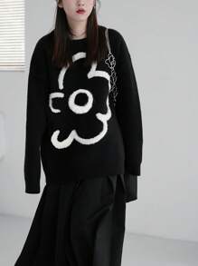 Alicedudu 花卉图案落肩毛衣，长袖上衣