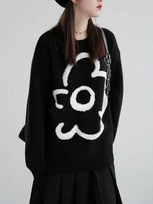 Alicedudu 花卉图案落肩毛衣，长袖上衣