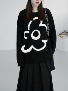 Alicedudu 花卉图案落肩毛衣，长袖上衣