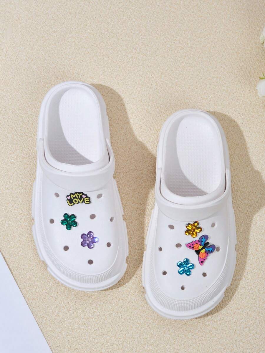 Hàng mới đến Đúng mốt Dễ thương Hoa & Bướm Thiết kế Thoáng khí Chống trượt Dép xăng đan , Hoàn hảo Đối với Trong nhà & Các hoạt động ngoài trời - trắng - Xem 1