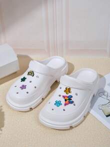 Hàng mới đến Đúng mốt Dễ thương Hoa & Bướm Thiết kế Thoáng khí Chống trượt Dép xăng đan , Hoàn hảo Đối với Trong nhà & Các hoạt động ngoài trời - trắng - Xem 2