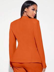 SHEIN SXY 青果領單釦西裝外套 - 亮橙色 - 查看 2